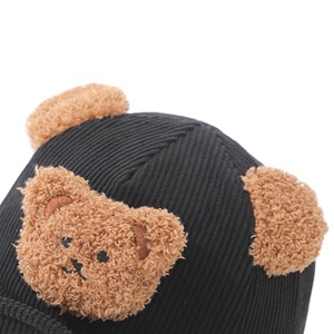 Sapca pentru copii, model haios cu cozoroc si ursulet, tematica baseball bear, 0 – 1 ani, neagra - Img 3