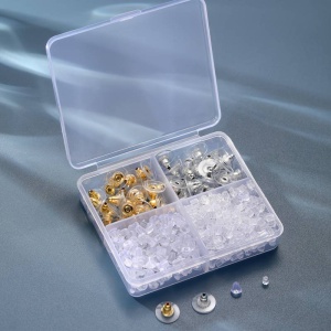 Set 500 bucati, dopuri pentru bijuterii tip cercei, modele variate pentru prinderi diferite, tematica be safe and organized, multicolor - Img 2
