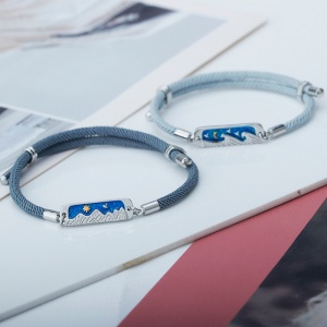 Set bratari cuplu, reglabile, accesoriu mare si munte, unisex, gri - Img 4