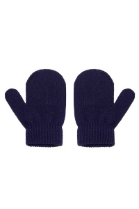 Set caciula copii cu manusi pentru iarna, model cu urechi pom pom, 1-4 ani, albastru - Img 3