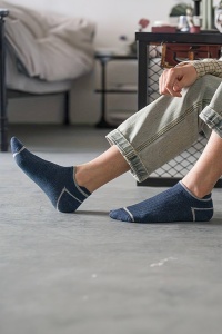 Sosete barbati, set 10 perechi, model clasic pana la glezna, detaliu de contrast atat la glezna cat si la varf, tematica easy step, marimea 39 – 44, multicolor - Img 2