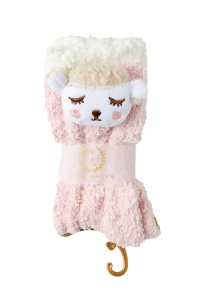 Sosete dama, calduroase, moi, accesorizate, model sleepy face, marime universala, roz