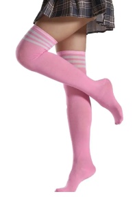 Sosete dama, model lung peste genunchi, elegant si versatil, tematica school fashion, marime 38 – 42, roz