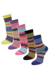 Sosete dama, set 5 perechi, model calduros si vesel, tematica I love winter, marime 38 – 42, multicolore
