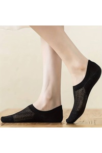 Sosete dama, set 5 perechi, model comod, delicat si colorat, tematica stay cozy, non – slip, marime 38 – 42, negre - Img 3