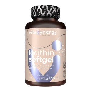 VITAXYNERGY LECITHIN SOFTGEL 1200 mg Suport Cognitiv si Hepatic Esential, pentru Creier, Ficat si Inima Sanatoase, Formula Concentrata, Ingrediente Premium, 30 Capsule Moi, Certificat GMP, Aprobat de Ministerul Sanatatii Certificat FDA, GMP, Halal