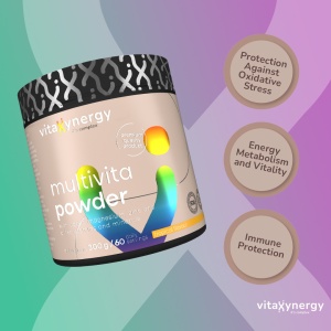 VITAXYNERGY MULTIVITA POWDER TROPICAL 300g – Formula avansata pentru energie si vitalitate, Aprobat de Ministerul Sanatatii, Certificat FDA, GMP, Halal - Img 4