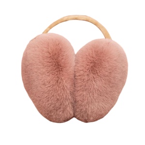Acoperitori pentru urechi, protectie impotriva frigului, model casti care se poarta pe spatele capului, tematica fluffy and warm, unisex, marime universala, roz inchis