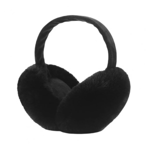 Acoperitori pentru urechi, protectie impotriva frigului, model casti dama clasice, calduroase si pufoase, pliabile, tematica fluffy winter, marime universala, negre
