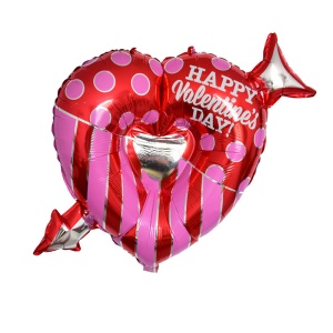 Balon inima, sageata cupidon, decor indragostiti, 80 cm, rosu