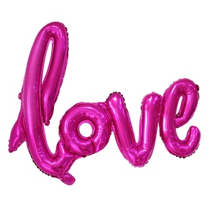 Balon iubire, decor „Love“, 54 cm, mov