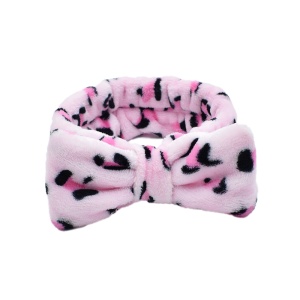 Bentita cosmetica machiaj, elastica, model animal print, roz cu imprimeu, marime standard