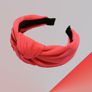 Bentita pentru par cu nod, model elegant happy, cu culori vibrante, marime universala, corai - Img 3