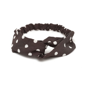 Bentita pentru par elastica, model buline chic, maro, marime standard
