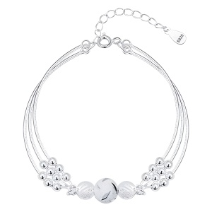 Bratara dama, model delicat cu accesorii bilute, dimensiune reglabila, tematica fancy touch, argintie