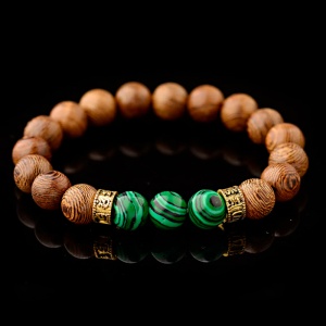 Bratara, model fashion, accesorii roca naturala, unisex, verde, - Img 4