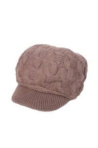 Caciula dama, circumferinta elastica, model cu cozoroc curbat pentru protectie vant si ninsoare, tematica elegant style, marime universala, maro - Img 2