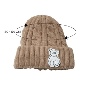 Caciula pentru copii, model moale si calduroasa, tematica happy bear world, 3 – 10 ani, maro - Img 4