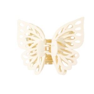 Cleste de par, prinde puternica, model voluminos fluture elegant, tematica I love butterfly, bej