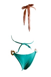Costum de baie dama, 2 piese turcoaz, tanga si sutien reglabil - Img 2