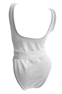 Costum de baie dama, o piesa, alb, slip clasic RO - Img 2