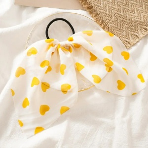 Elastic de par, accesorizat cu funda model romantic love, imprimeu cu inimioare galbene - Img 2