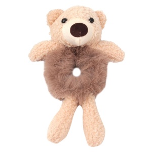 Elastic par, model animalute fericite, accesoriu ursulet, maro