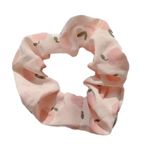 Elastic pentru par, model fructe delicioase, roz cu mere roz