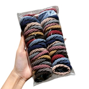 Elastic pentru par, set 50 bucati, model practic si rezistent, tematica easy life, multicolor