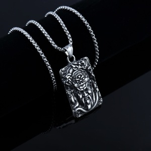Lant Generalul Men Guan Yu God of War, model brave warrior, unisex, argintiu, - Img 2