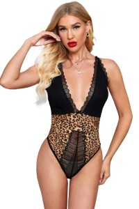 Lenjerie body sexy, dantela, animal print