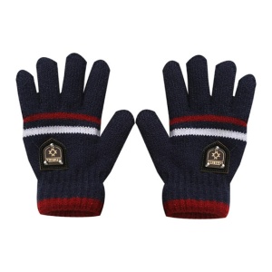 Manusi copii, model chic cu manseta elastica, tematica classy winter, marime 8 – 10 ani, albastru navy