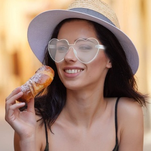 Ochelari de soare, dama, model pentru festival, super cool, marime universala, albi - Img 4