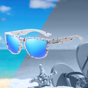 Ochelari de soare pentru barbati, model casual, tematica sport summer, marime universala, albi - Img 2