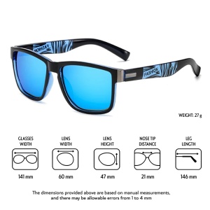 Ochelari de soare pentru barbati, model cool masculin, tematica fashion summer, marime universala, albastri - Img 4