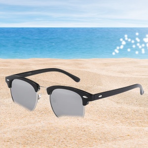 Ochelari de soare pentru barbati, model elegant masculin, tematica fashion hot summer, marime universala, gri - Img 2