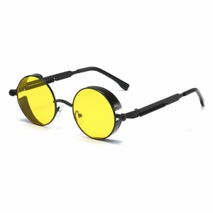 Ochelari de soare pentru barbati, model unic si cool, tematica steampunk, marime universala, galbeni
