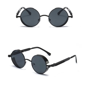 Ochelari de soare pentru barbati, model unic si cool, tematica steampunk, marime universala, negri - Img 3
