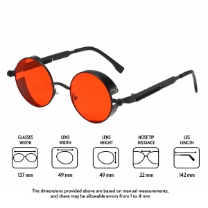 Ochelari de soare pentru barbati, model unic si cool, tematica steampunk, marime universala, rosii - Img 4