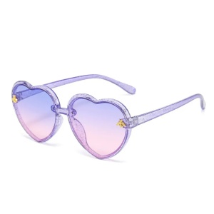 Ochelari de soare pentru copii, design in forma de inima, model pentru fetite albinuta fashion, marime universala, mov