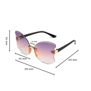 Ochelari de soare pentru copii, model pentru fetite fluturas, gradient, marime universala, roz - Img 3