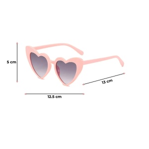 Ochelari de soare pentru copii, model pentru fetite inimioara cute, marime universala, roz inchis - Img 3