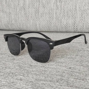 Ochelari de soare pentru copii, unisex, model casual elegant, tematica fashion summer, marime universala, negri - Img 3