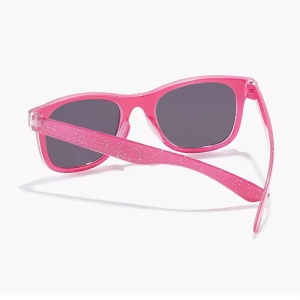 Ochelari de soare pentru copii, unisex, model clasic cu rama in culori vesele, tematica chill summer, marime universala, roz deschis - Img 4