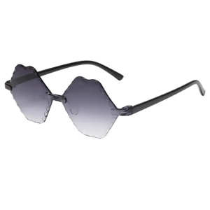 Ochelari de soare pentru copii, unisex, model cool unicat, tematica lips don't lie, marime universala, negri degrade
