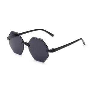 Ochelari de soare pentru copii, unisex, model crazy party, tematica fun is here, marime universala, negri