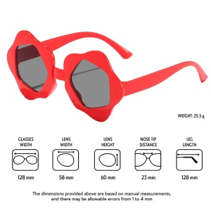 Ochelari de soare pentru copii, unisex, model cu rama cool, tematica perfect summer, marime universala, rosii - Img 4
