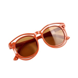 Ochelari de soare pentru copii, unisex, model cu rama fashion, tematica cozy summer, marime universala, maro - Img 4
