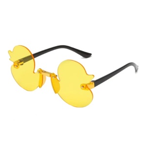 Ochelari de soare pentru copii, unisex, model cu ratuste, tematica Ducky the fancy duck, marime universala, galbeni