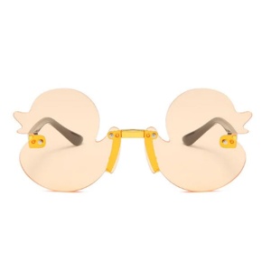 Ochelari de soare pentru copii, unisex, model cu ratuste, tematica Ducky the fancy duck, marime universala, portocaliu luminos - Img 2